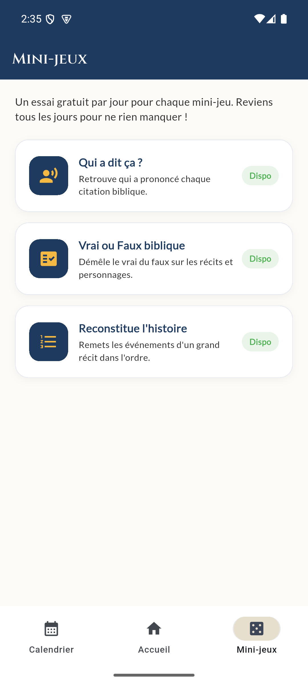 Hub des mini-jeux